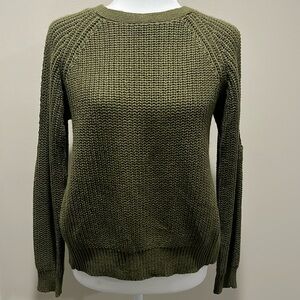 POOF! Olive Green open shoulder and back sweater Size Small